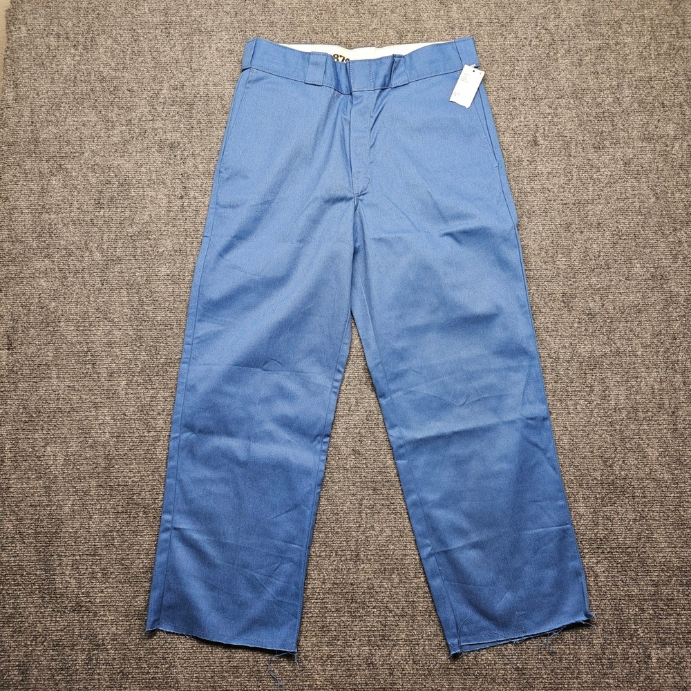 Dickies 874 Original Fit Work Pants Sky Blue Raw Hem Mens 32x27 WP901F1B